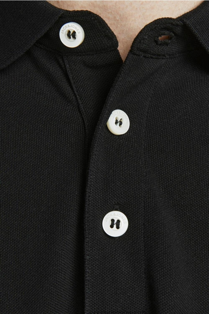 JJEPAULOS POLO SS NOOS 12136668 BLACK/TONAL/BLAC
